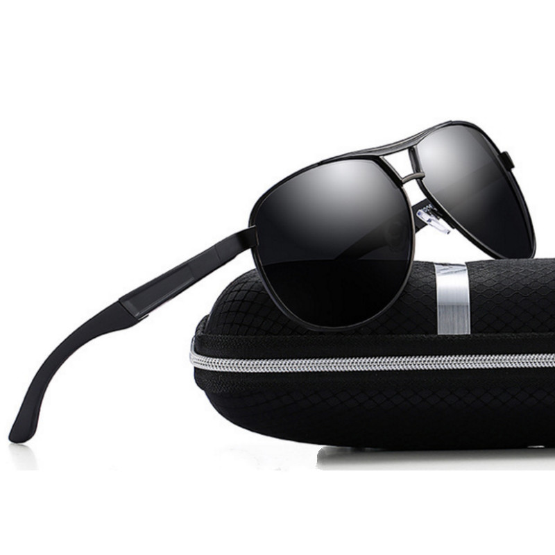 Retro HD Polarized Sunglasses Men Pilot Metal Outdoor Driving Eyewear Glasses