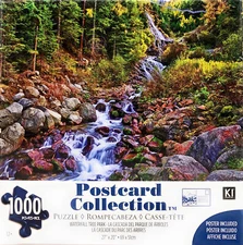 Waterfall Tree Park 1000 Piece Jigsaw Puzzle River Rocks Trees Beautiful Scenery