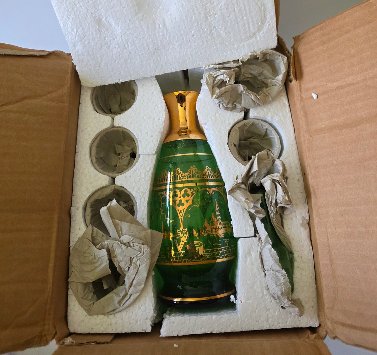 工芸品 SAN MARCO MURANO GLASS Vtg MURANO Glass 8 Pc. Decanter Set San Marco Square