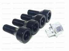 Wheel Lock Anti Theft Bolt Lug Set (4 Bolts + 1 Key) for select BMW