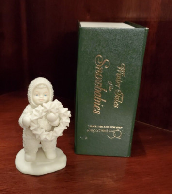 DEPT 56 SNOWBABIES PORCELAIN FIGURINE ''I MADE THIS JUST FOR YOU'' # 6802-0 - IOB