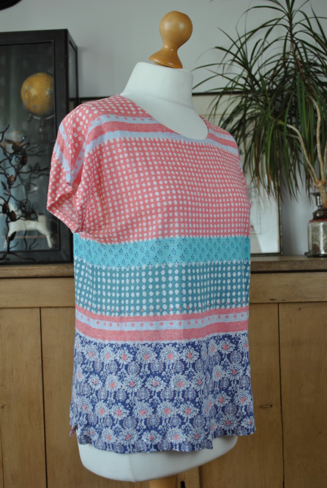 EX White Stuff Colourful Patchwork Pattern 100% L… - image 2