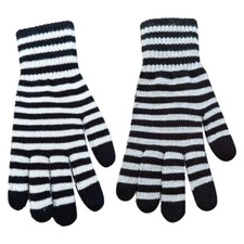 Men Women Warm Gloves Winter Mobile Phone Touch Knitted Gloves Striped Mittens