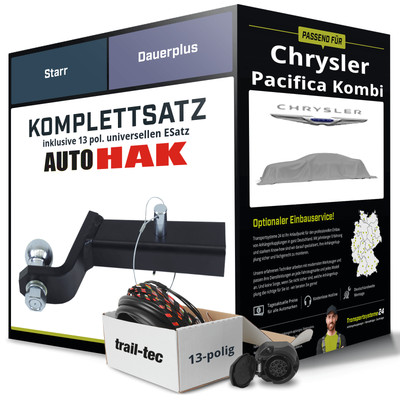 Für CHRYSLER Pacifica Kombi RU Anhängerkupplung starr +eSatz 13pol uni. 16- Set