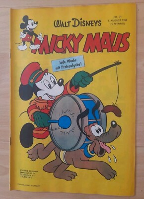 Original Micky Maus 1958 Heft 31  GOLD AGE COMIC ÄRA KULT Z.0-0 KPL Ungelesen!!!