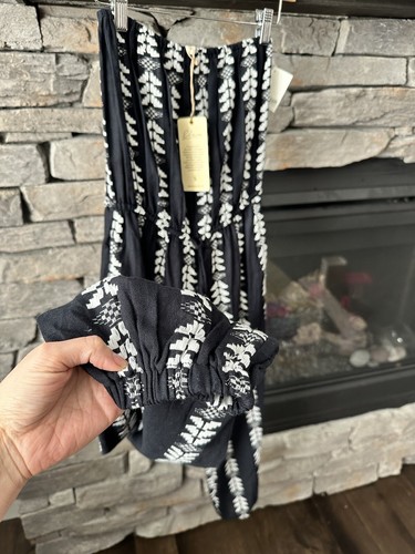 NWT Elan Aztec Black White Sz Small Strapless Cropped Pant Jumpsuit Romper - Picture 4 of 11