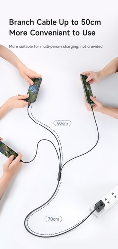 Mcdodo 3A 3 In 1 Nylon Braided Fast Charging Cable USB Cord For iPhone Samsung - Picture 9 of 14