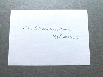 S. CHANDRASEKHAR ( 1995)Nobelpreis 1983 Physik signed Briefkarte 10x15 Autogramm