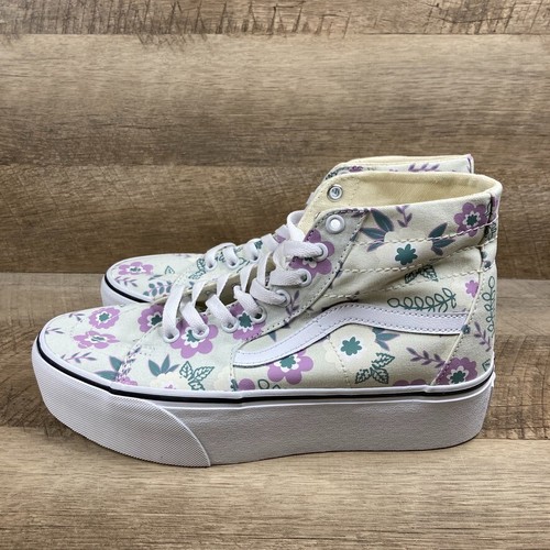 VANS Sk8-Hi Tapered Stackform Platform Pastel Floral Shoes Women’s Size 10 NEW - Picture 4 of 9