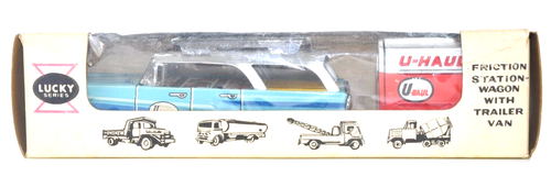 Rare Vintage Ichimura Shoten Lucky Series Friction U-HAUL Traveler Wagon Set JPN - Bild 21 von 24