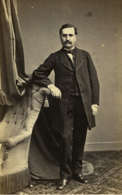 Frankreich Paris Mann Schnurrbart Mode Zweites Kaiserreich Alt CDV Foto Büro 1860