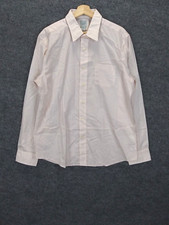 Gap Shirt Mens Large Pink White Stripe Long Sleeve Cotton Fitted 16-16 1/2