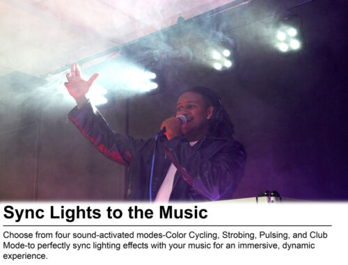 Rockville MINI RF4 V2 CHARGE PACKAGE BLACK 8 DJ Par Wash Up Lights+Case+App Ctrl - Picture 8 of 12