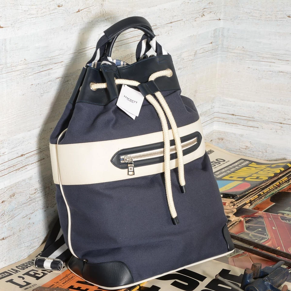 ZAINO/BORSA uomo HACKETT LONDON Navy Blue / White - Imagen 3 de 4
