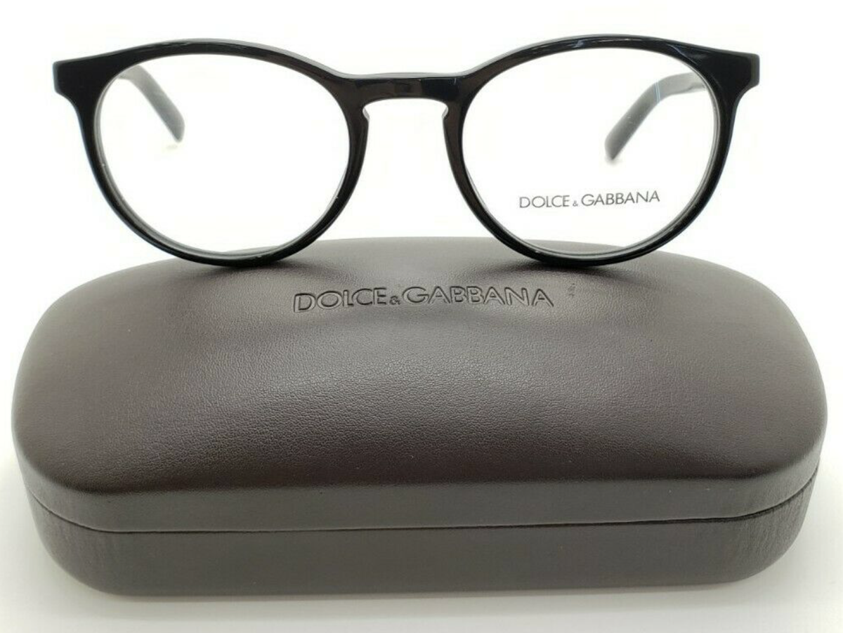 New Dolce & Gabbana Black Round Sunglasses Gold Metal Logo 52-21-145 LINDA FARROW LFL1413/3/52-21-145 | AvramisOptics Contact  main image 4