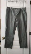 Ruby Rd Women's Pull-on Stretch Pants Mid-Rise Pockets Green Size 16 Petite