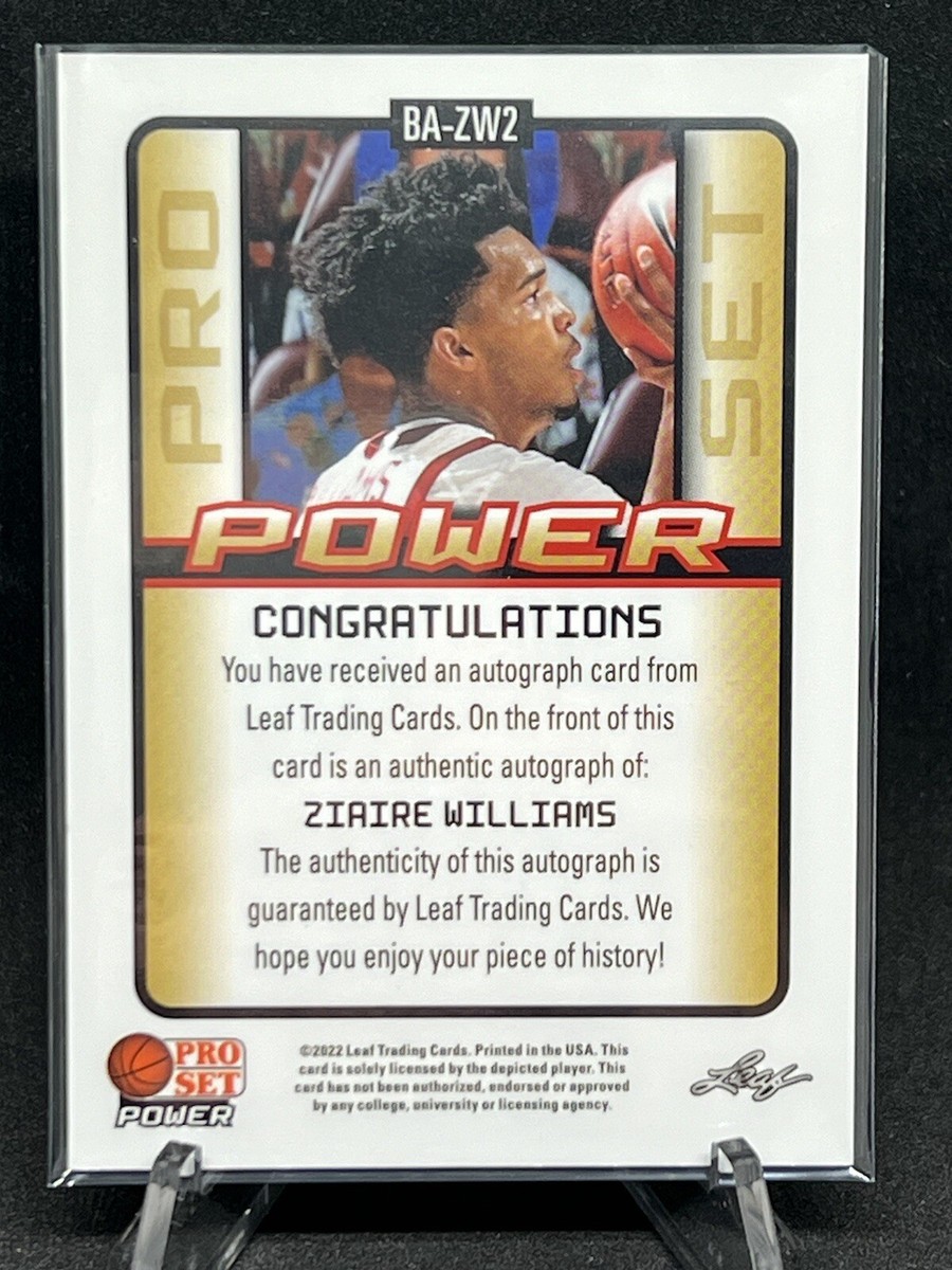 Ziaire Williams 貴重next day RC auto Ziaire Williams 貴重next day RC auto