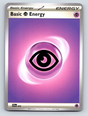 Basic Energy Card With Psychic Power For Strategic Play Purple Background