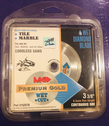 MK Diamond, #152578 3-3/8" Continuous Rim Wet Diamond Saw Blade Tile - NOS
