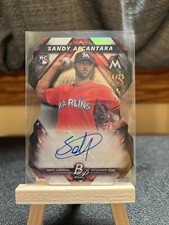 2018 Bowman Platinum - Platinum Cut Autographs Red #PCA-SA Sandy Alcantara /25