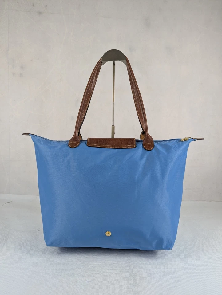 Auténtico Longchamp Le Pliage - Bolso de Mano Azul Nylon Usado, ¡Gran Ganga! Foto 2 de 4