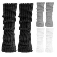 Leg Warmers 3 Pairs Costume Accessories Women Heavy Soft Extra Long Knit Socks