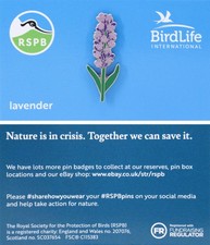 RSPB Pin Badge Bird Life International NIIC Lavender P03215