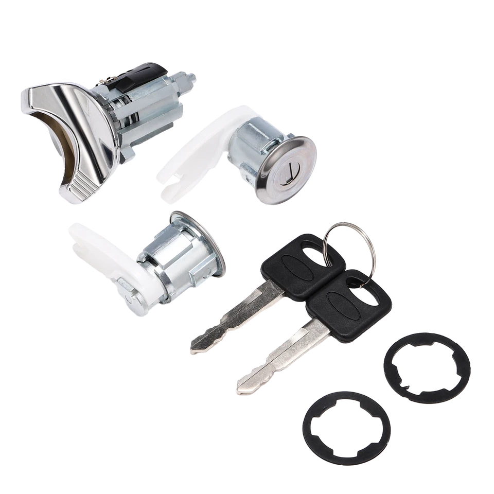 Interruptor de llave de encendido para 92-96 Ford F150/F250/F350 2 llaves encendido F3UZ1522050D Foto 3 de 4