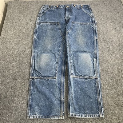Vintage Carhartt Jeans Men 40x31.5 Blue Double Knee Relaxed Medium Wash Cotton