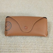 Ray-Ban Sunglasses Case Brown Hard Shell with Snap Closure Luxottica Authentic