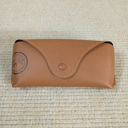 Ray-Ban Sunglasses Case Brown Hard Shell with Snap Closure Luxottica Authentic