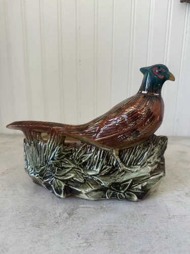 McCoy Pottery Pheasant Planter Bird Vase 7.5” 1940’s Vintage EUC Ceramic Decor