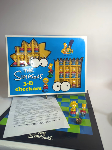 Vintage The Simpsons 3D Checkers 1994 Bart vs Lisa Complete