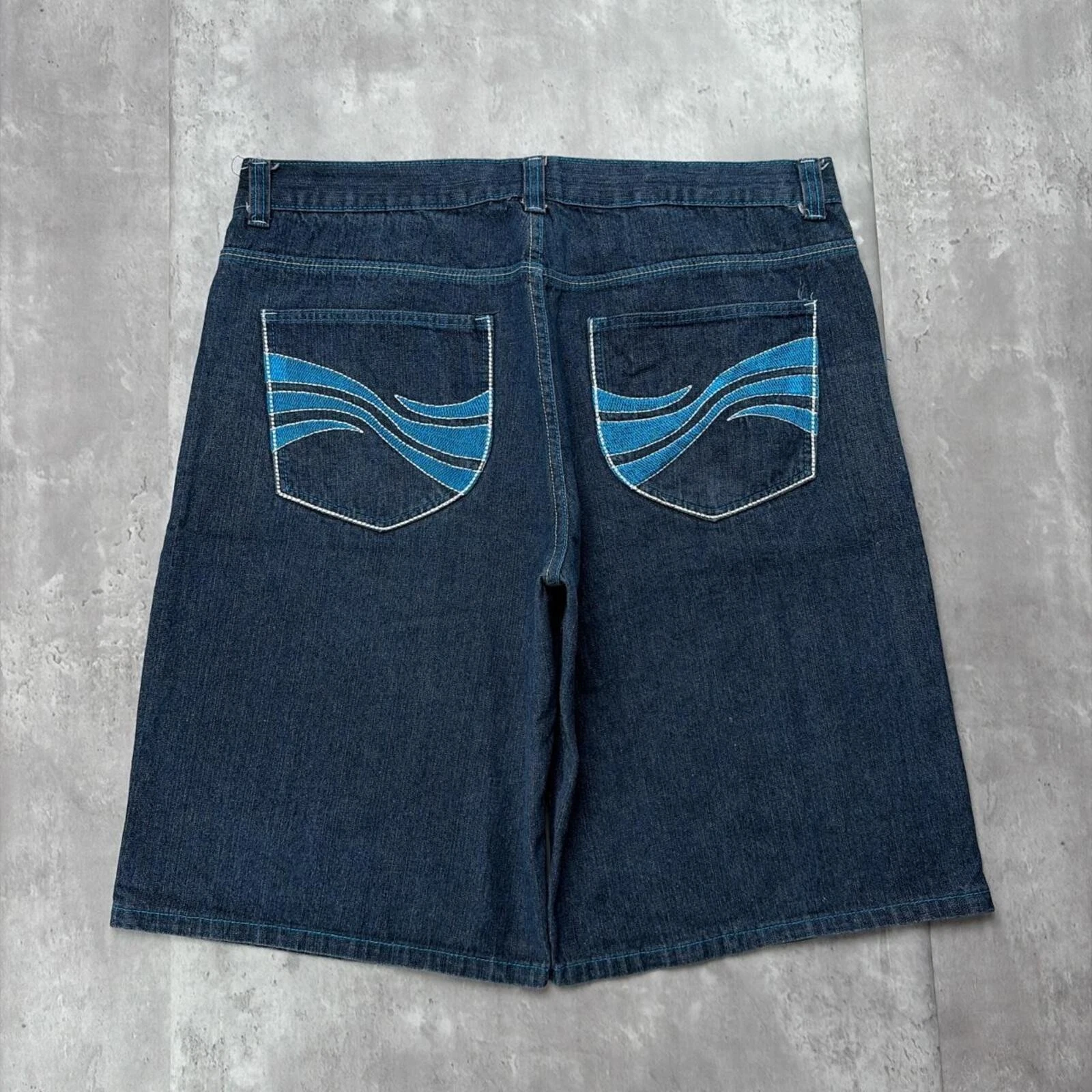 Y2K Dark Wash Jinzu Grunge Gothic Baggy Skater Denim Jorts