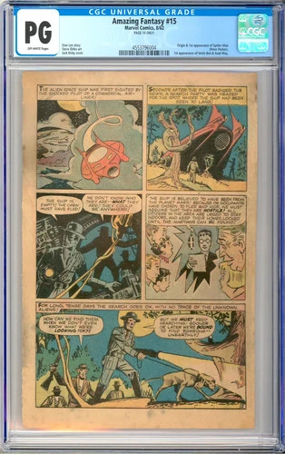 Amazing Fantasy #15 Origin & 1st App. Spider-Man Stan Lee Marvel 1962 CGC PG 14