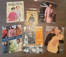 Lot Of 6 Vintage Crochet and Knit Fashion Pattern Magazines And Leaflets 1960  s