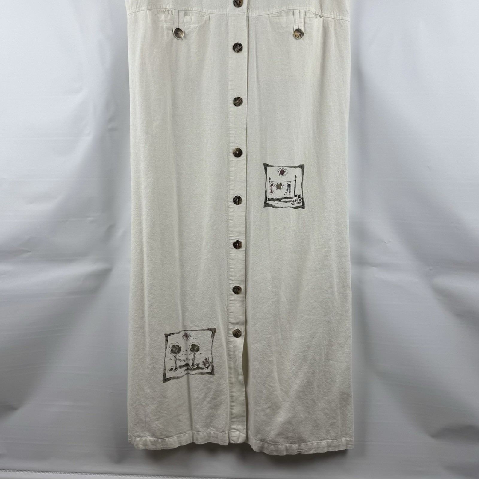 Southwest Postcard Print Linen Shirt Maxi Dress C… - image 8