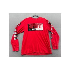 Born Fly Shirt Mens Superfly The World Is Mine Graphic Long Sleeve Tee Red L