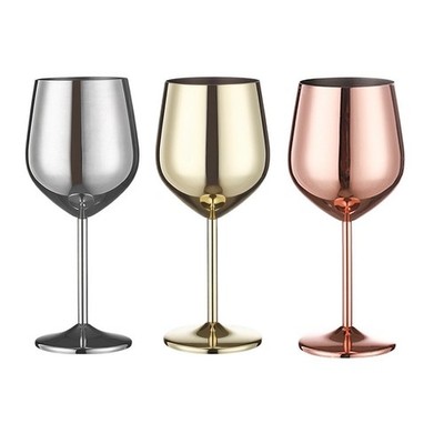 Stainless Steel Wine Goblets Metal Glasses 7.3x7.8x21.4cm For Cocktails Party