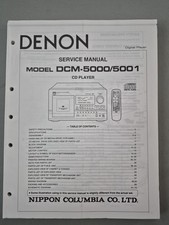 Original Denon Service Manual DCM-5000 / DCM-5001 CD Player w/ pullout Schematic