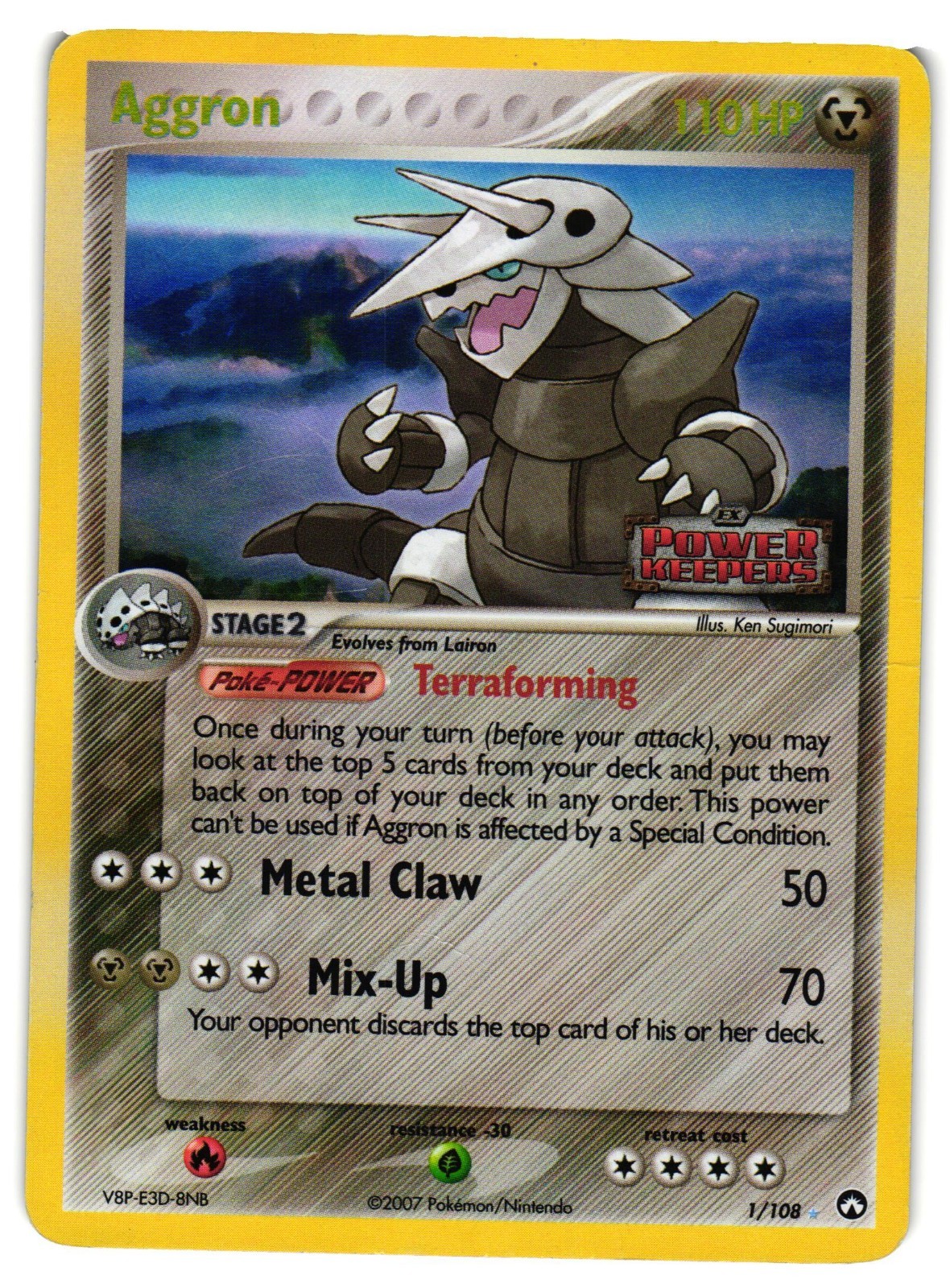 Pokémon TCG Aggron 1/108 EX Power Keepers Reverse Holo Rare HP
