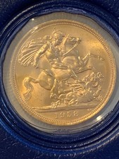 Moneta Sterlina Oro  Elisabetta II Fiocco 1958 ( Vendo SOLO in Italia-No Estero)