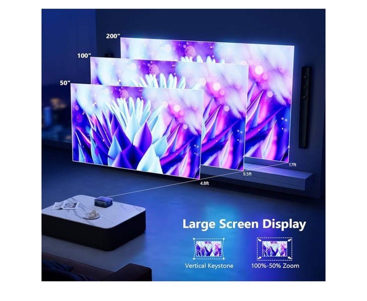 vamvo Mini Projector WiFi Portable Movie Projectors, 