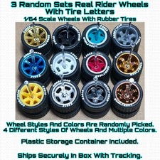 1/64 Scale Real Rider Wheels Rubber Tires 3 RANDOM Sets For Custom Restoration