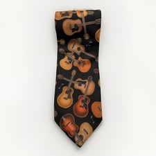 D'em Crazy Novelty Men  s Neck Tie Multi Color Guitars