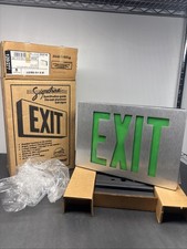 Exit Sign Lithonia LE S 1 G Signature Emergency LED Green 283061 DieCast 120/277