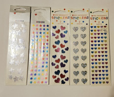 Mrs Grossman's Stickers Lot 10 Strips New Package Sparke Hearts Stars Lot READ