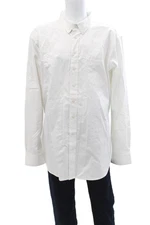 Harriton Mens Cotton Collared Long Sleeve Button-Down Shirt White Size 2XL