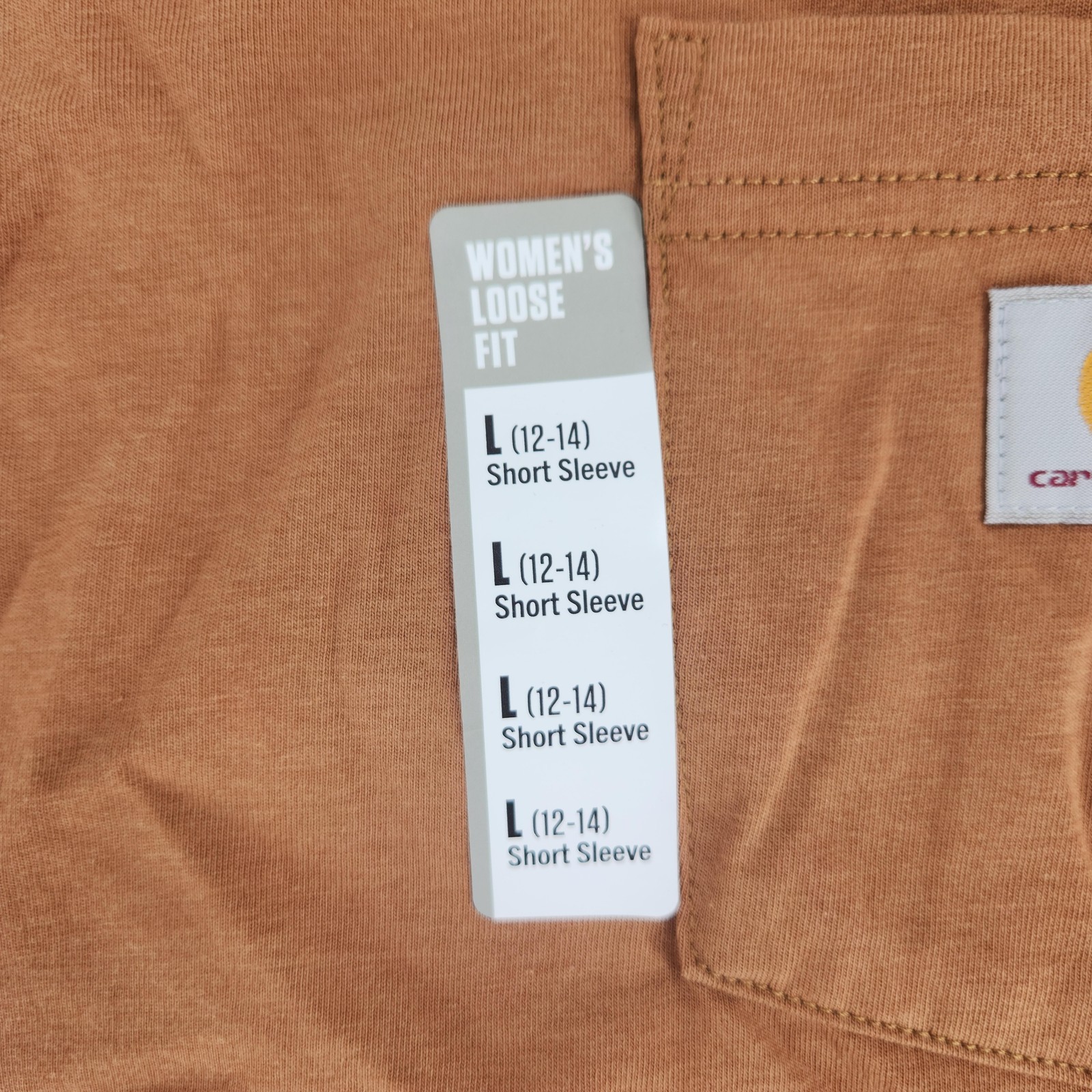 Carhartt Loose Fit Pocket Shirt Womens Large Brown Short Sleeve Tencel Tee thumbnail 2