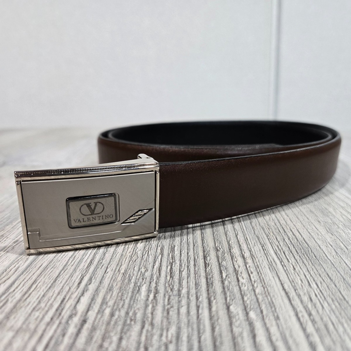 Vintage Valentino Creations Men\'s Brown Belt Dress‎ Fashion Accessory Valentino Leather Brown Belts for Men for sale | eBay main image 3